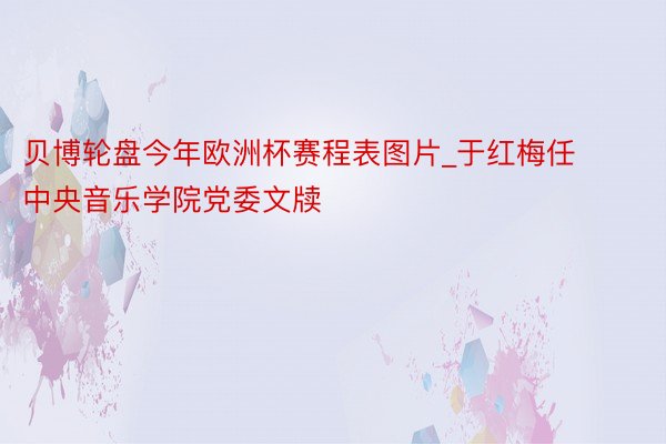 贝博轮盘今年欧洲杯赛程表图片_于红梅任中央音乐学院党委文牍